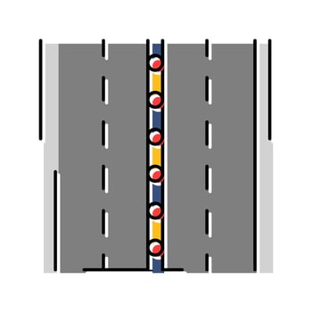 lane dividers highway road color icon piece vector