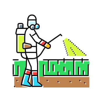 spraying pesticides color icon item vector