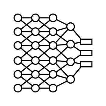 deep learning layers machine line icon indicator vector