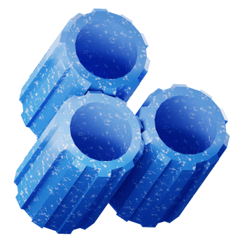 3D Render Blue foam hand with speckles png