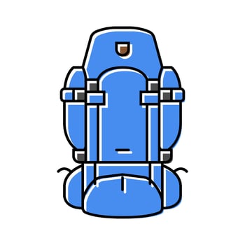 storage hiking backpack color icon product vector