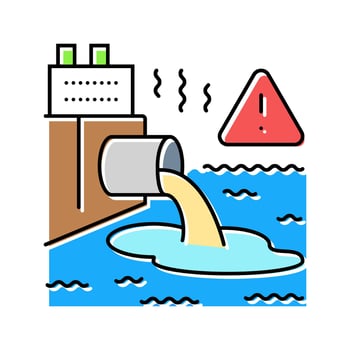 industrial water pollution color icon item vector