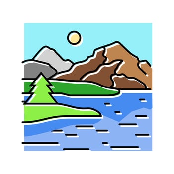 nature scenery slow living color icon design vector