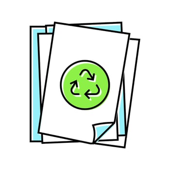 paper recycle eco conscious color icon article vector