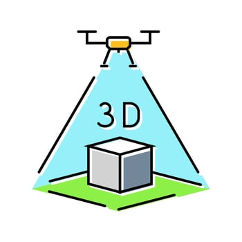 3d mapping tool aerial vehicle color icon detail vector