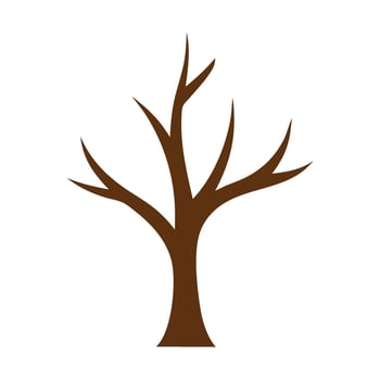 Stylized illustration of a bare brown tree with branches on a white background vector