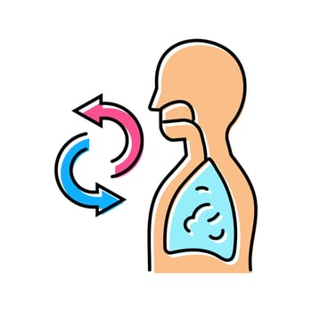 breathing exercise arrows recovery wellness color icon indicator vector