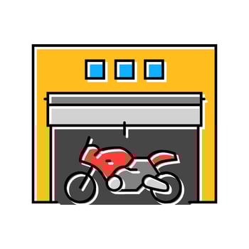 motorcycle garage color icon piece vector
