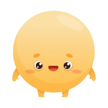 Cute smiling yellow cartoon character vector