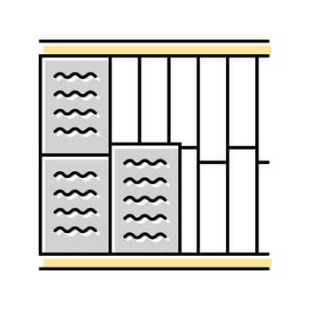 insulation installation frame house color icon object vector