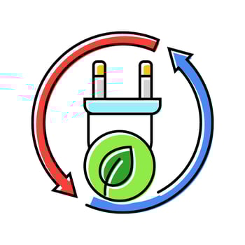 renewable energy plug sustainability color icon object vector