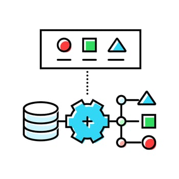 supervised learning machine color icon sign vector