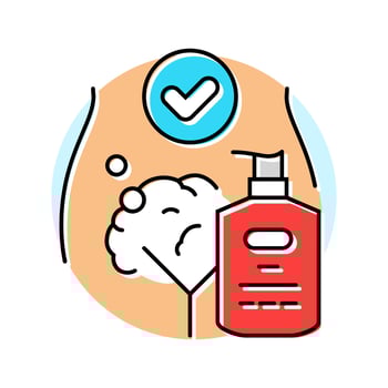 use an intimate wash for sensitive areas color icon entry vector