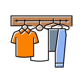 hanger clothes thrift driven fashion color icon fragment vector