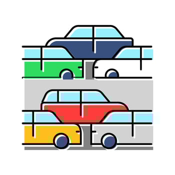 traffic flow highway road color icon detail vector