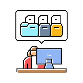 paperwork organization administrative assistant color icon product vector