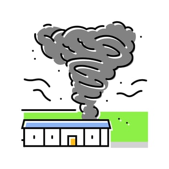 tornado mobile home color icon design vector