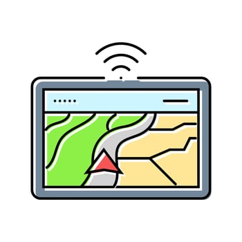 smart navigation system color icon detail vector
