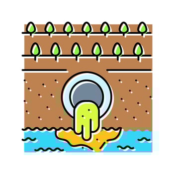 toxic agricultural runoff color icon component vector