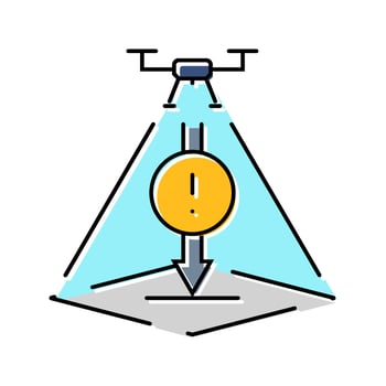 emergency landing unmanned aerial vehicle color icon detail vector