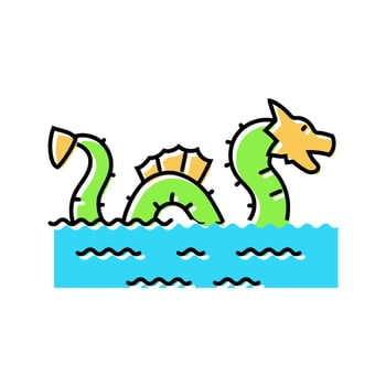 sea monster mythological representation color icon sign vector
