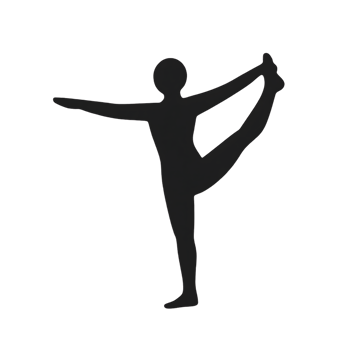 A silhouette of a person doing yoga png