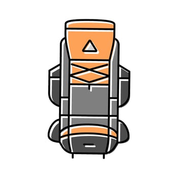 compact hiking backpack color icon object vector