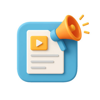 A icon with a megaphone and paper png