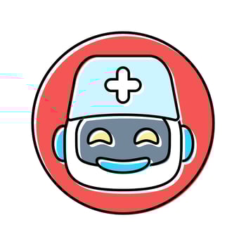 ai doctor assistant healthcare innovation color icon component vector