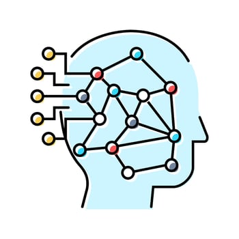 machine learning big data color icon design vector