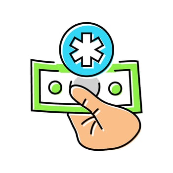 out of pocket medical expenses color icon indicator vector