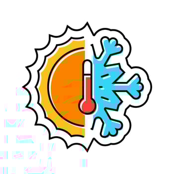 temperature control color icon part vector
