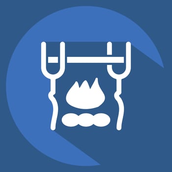 Icon Cooking. related to Prehistoric symbol. long shadow style. design editable vector