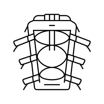 deck bag kayak water trip tourism line icon entity vector