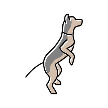 standing tall dog competition show color icon sign vector