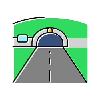 tunnel highway road color icon fragment vector