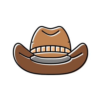 cowboy hat redneck color icon constituent vector