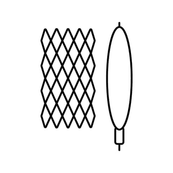 coronary stent cardiology line icon product vector