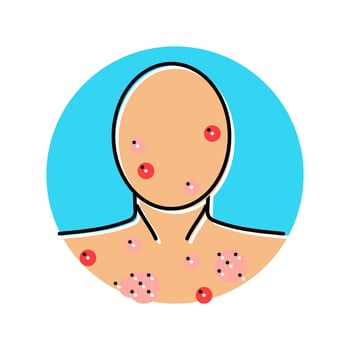 acne adolescence puberty color icon piece vector