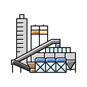 factory cement production color icon part vector