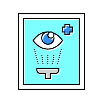 emergency eye wash station color icon object vector