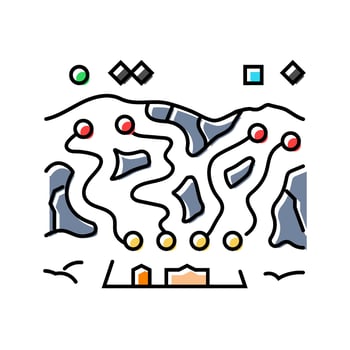 slope map mountain skiing color icon emblem vector