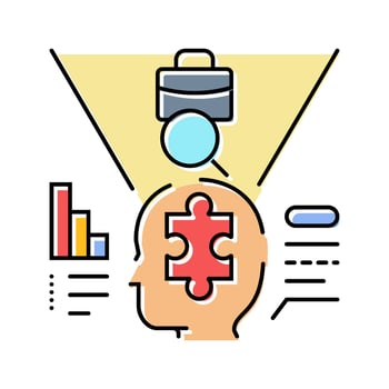 behavioral pattern analysis hiring color icon article vector