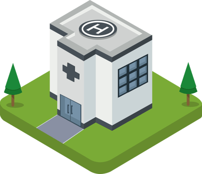 An illustration of a hospital building png