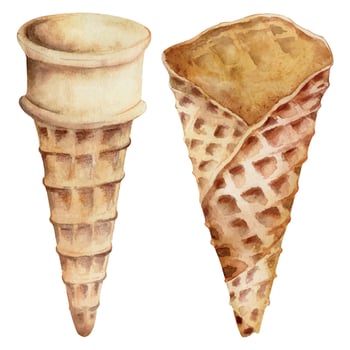 illustration of ice cream cone types vector