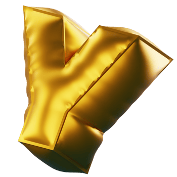 3D Render Gold 3D Letter Y Icon png