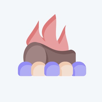 Icon Bonfire. related to Prehistoric symbol. flat style. design editable vector