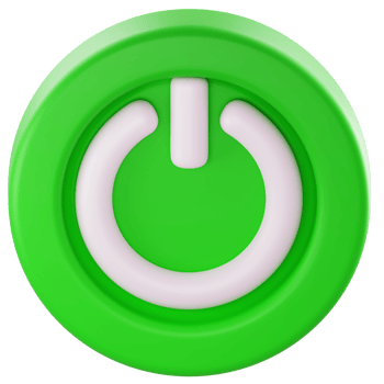 3D Render Power Button png