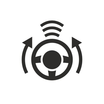 ai driver icon, driving a car using artificial intelligence, autopilot, flat symbol - illustration vector