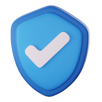3D Render Icon Verified Security Shield png